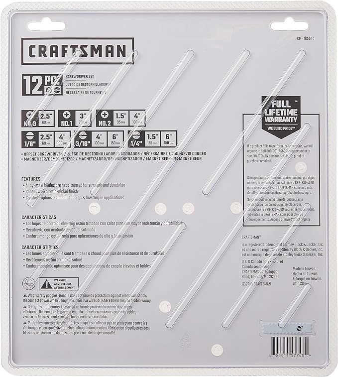 CRAFTSMAN Screwdriver Set, Assorted, 12Piece (CMHT65044)