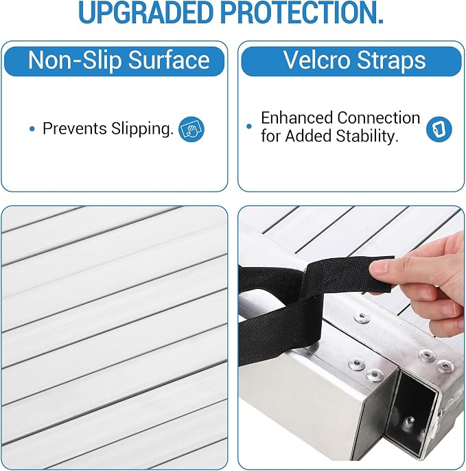 9-15FT Aluminum Telescoping Plank, 440lbs Capacity, Extension Scaffolding Plank with Skid-Proof Platform Scaffold Ladder Accessory
