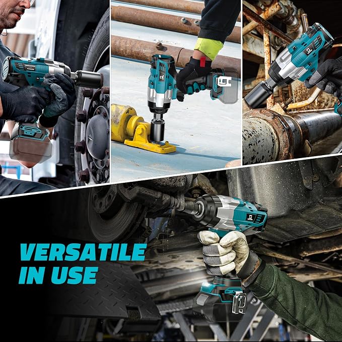 Cerycose Cordless Impact Wrench 1/2 inch Compatible with Makita 18V Battery: 1700FT-LBS High Torque Impact Wrench Heavy Duty Tool - Brushless Electric Impact Gun Includes LED Work Light with 6 Sockets