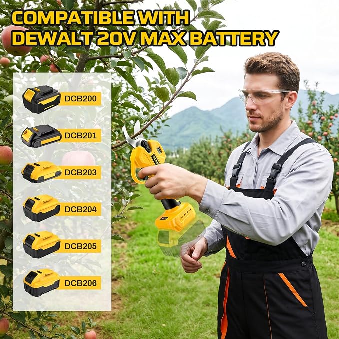 For Dewalt 20V Max Electric Pruning Shears, 2-in-1 Brushless Electric Pruner, Cordless Garden Tools Pruner Branch Cutter, 1.4" Cutting Diameter, 8.4ft Extension Pole, Tool Only