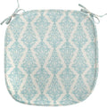 Lunarable Damask Blue Chair Seating Cushion, Vintage Antique Pattern with Classic Victorian Motif, Anti-Slip Seat Padding for Kitchen & Patio, 16"x16", Eggshell Pale Cadet Blue