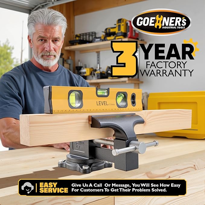 [Upgraded] Bench Vise 6” - Table Vice For Workbench, Utility Vise with Heavy Duty Cast Iron, Multi-Jaw, 270 Degree Swivel Base, Larger Anvil, Easy Adjustment for Woodworking, Workshop DIY Uses
