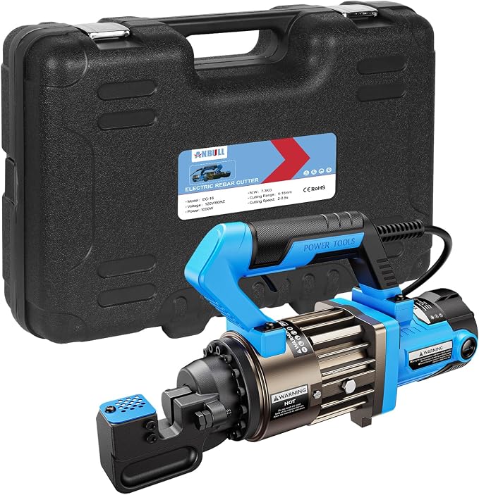 Anbull 1000W Electric Hydraulic Rebar Cutter, Cutting up to 5/8 Inch 4-16mm #5 Rebar, with Replaceable Jaw Blades, Cutting Speed 2-2.5S (EC-16)