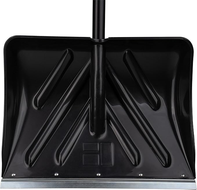 Hooyman Snow Shovel with Heavy Duty Construction, Ergonomic No-Slip H-Grip Handles, Galvanized Steel Blade, Reinforced Head, and Fiberglass Core for Shoveling, Clearing Snow, and Outdoors