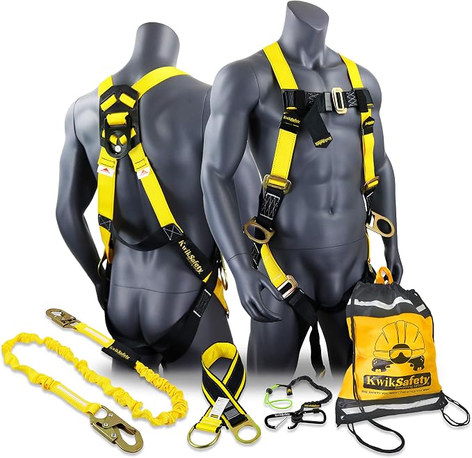 KwikSafety - Fall Protection Safety Harness - Construction & Roofing Fall Arrest Safety Harnesses - ANSI OSHA Compliant