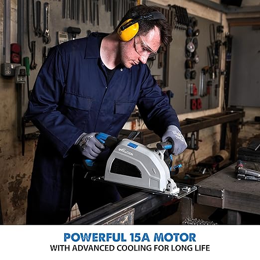 Evolution S210CCS Metal Cutting Circular Saw | 8-1/4" Blade | Cuts Steel Clean & Cool | Adjustable 3" Depth | Chip Collector | No Heat Burr or Sparks | High Torque Motor | TCT Blade Included