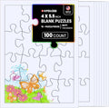 Hygloss 100 Blank Jigsaw Puzzles – 4 x 5.5 Inch, 16 Pieces Each – DYI party invites, Perfect for Decorating, Kids' Activities, Arts & Crafts or Party Favors - Puzzle Pieces to Draw On for Crafts