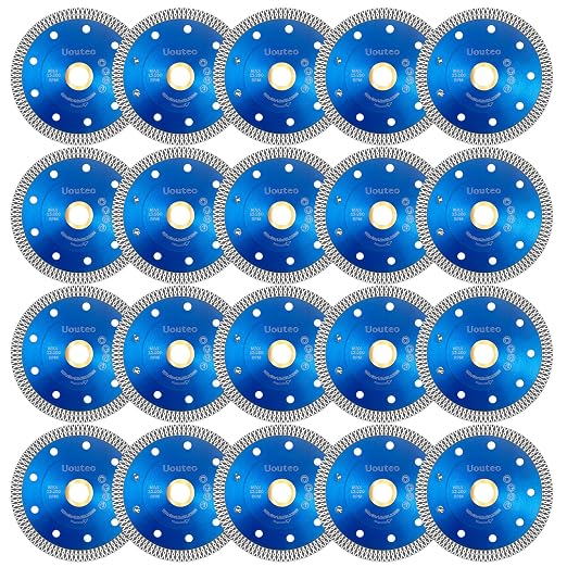20 Pcs Diamond Saw Blade, 4.5 Inch Super Thin Tile Blade, Diamond Saw Blades for Angle Grinder, 4.5" Tile Blade for Smooth Cutting Marble Ceramics Porcelain Tiles(4.5 inch-20Pcs-Blue)