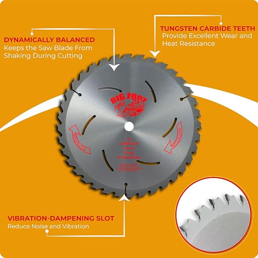 Big Foot 10 1/4 Circular Saw Blade 36 Tooth Carbide Tipped Circular Saw Blade - 10-1/4" Diameter - 5/8" Arbor