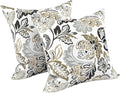 LVTXIII Outdoor Throw Pillows, Decorative Throw Pillows with Inserts, 16"x16" Square Pillows for Bed, Couch, Sofa and Patio Furniture, Set of 2, Dailey Tan