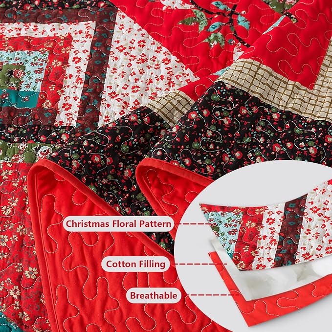 BEDIFANY California King Size Quilt Set - Cotton Bedspreads Oversized King for Bed - Lightweight Farmhouse King Quilt Bedding Sets for All Seasons, 3 Pieces