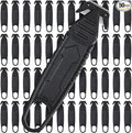 Therwen 50 Pcs Safety Box Cutter Knife of Stainless Steel Concealed Blade Package Opener with Tape Splitter for Carton Cardboard Wrap Letter Work Bag Straps Film Utility Tool (Black)