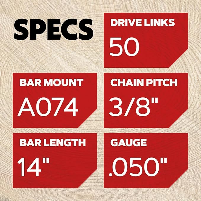 Oregon 14-Inch Replacement Chainsaw Bar and S50 AdvanceCut Chainsaw Chain Combo, 50 Drive Links, Pitch: 3/8", .050" Gauge (105667), fits Several Stihl Models, Grey