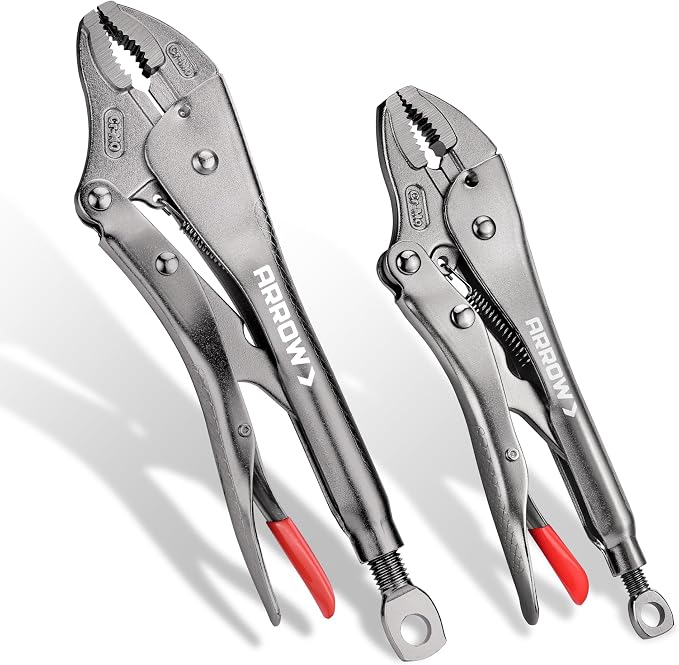 ARROW 2PCS Curved Jaw Locking Pliers Set 7" & 10"