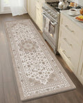 Color&Geometry Kitchen Floor Mats Anti Fatigue, Cushioned Boho Rugs,Waterproof Non Slip Kitchen Runner for Sink, Standing Mats for Office,24"x59",Beige(2.0 Version)