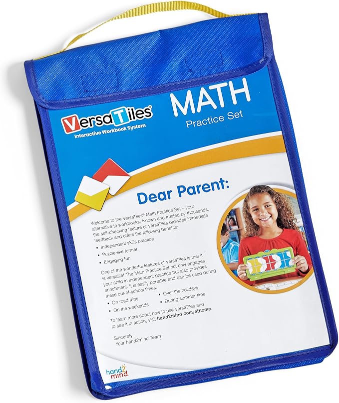 hand2mind VersaTiles Math Practice Take Along Set for Grade 4, Homeschool Curriculum, Math Workbook for Students, Elementary Classroom Must Haves, Kids Learning Activities for Fourth Grade