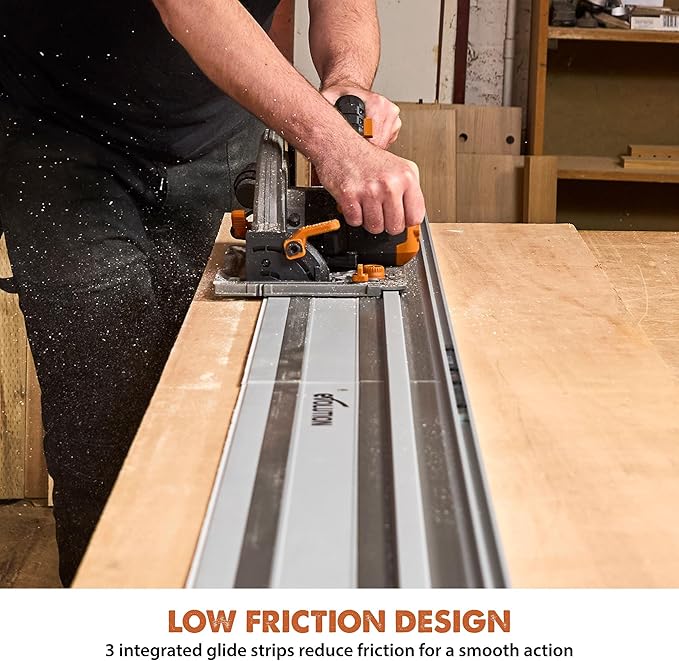 Evolution ST2800-G2 110" Circular Saw Guide Rail/Track | Universal Fit: Makita, Bosch, Festool, Triton, Metabo | 110"/9.2ft (2.8m) | Includes Self-Aligning Bars, 2x Track Clamps, Hex Key & Carry Bag