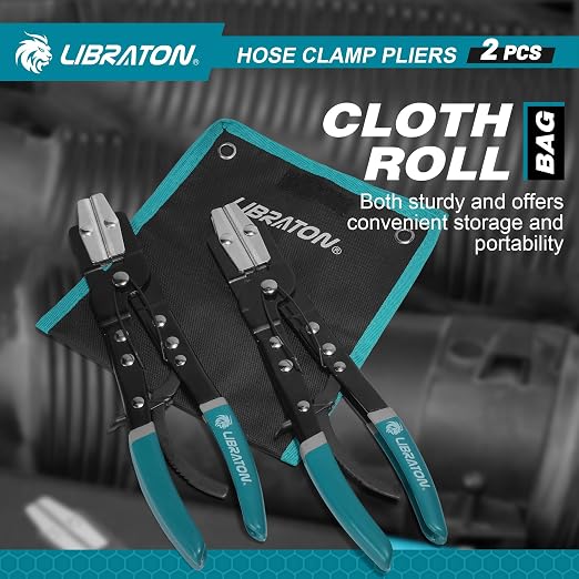 LIBRATON Ratcheting Hose Pinch Pliers, 2PCS Hose Clamp Pliers Set