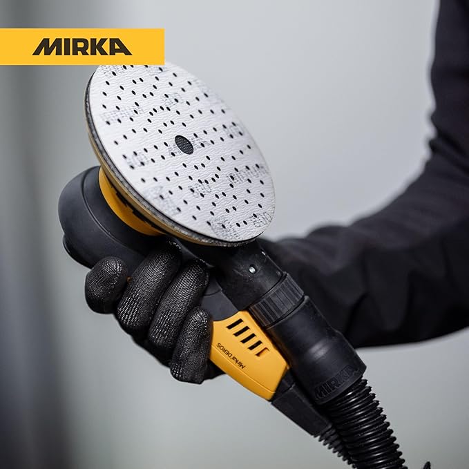 Mirka DEROS II 550 Dust-Free Sander with Case, 5 Inch Hook & Loop - 5.0mm Orbit Random Orbital Sander – 110V Electric Power Tool for Woodworking, Drywall, Automotive Car & Wood Sanding