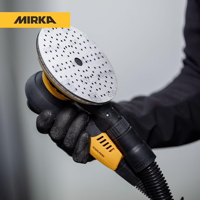 Mirka DEROS II 550 Dust-Free Sander with Case, 5 Inch Hook & Loop - 5.0mm Orbit Random Orbital Sander – 110V Electric Power Tool for Woodworking, Drywall, Automotive Car & Wood Sanding