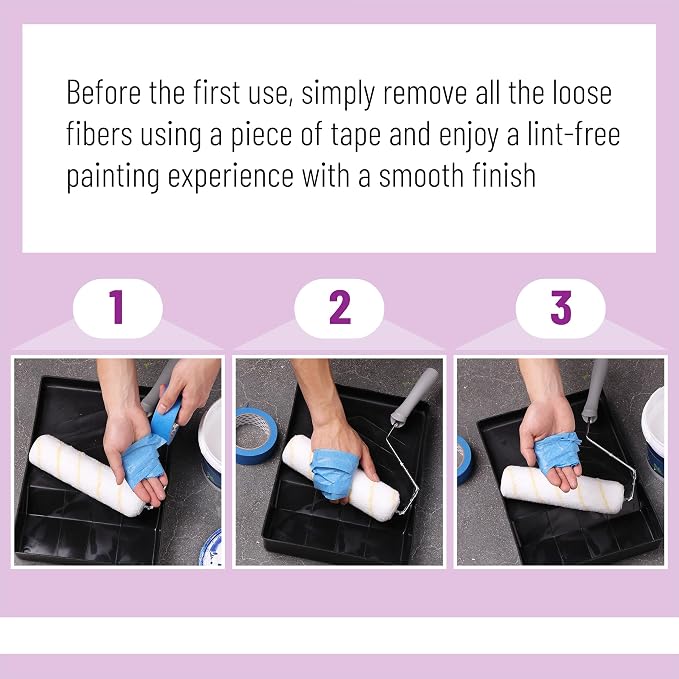 Bates- Paint Roller Covers, 9", Pack of 10, Covers for Paint Rollers 9 Inch, 9 Inch Paint Roller Covers, Paint Roller Cover, Paint Roller Covers 9 Inch, Large Paint Roller Covers