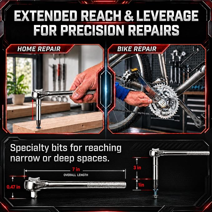 DuraMax Socket Set, 54-Piece Mechanic Tool Set with 1/4 & 3/8 Inch Drive SAE & Metric Sockets, Ratchet Wrench, Torx & Hex Bit Set, Extension Bar, Adapter and Storage Case