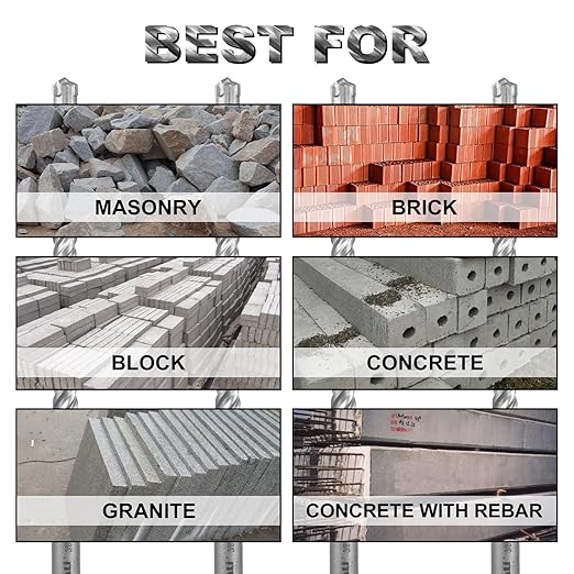 SALI 20PCS 5/16"*6" SDS Plus Rotary Hammer Drill Bit Concrete Drill Bit Kit Cross-Type Double Thread Carbide Material Suitable for Brick, Cement Walls, Stone, Hammer Drill Bits