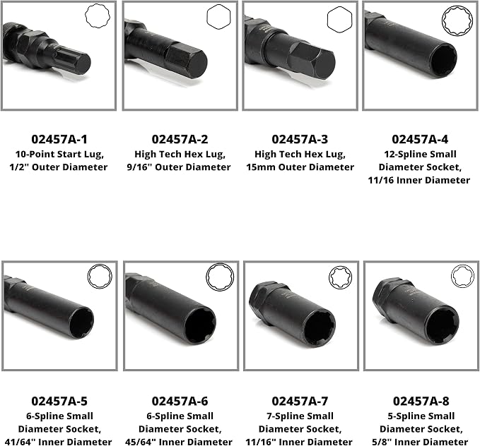 Neiko 02457A Lug-Nut Key Set, Wheel-Lock Removal Tool Kit for Aftermarket and Factory Wheel Tire Keys, SAE and Metric Lug Sockets, 16 Pieces