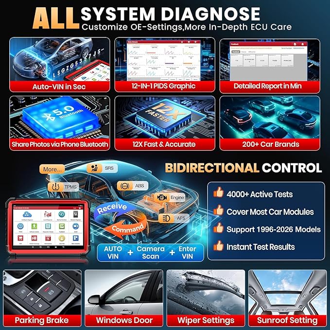 Launch X431 PRO3S+ V5.0,2026 Upgrade All-in-One Bidirectional Scan Tool,HD Trucks Scan,Topology Map,ECU Code,55+ Service,Full System,CANFD&DOIP,DBSCar VII VCI 2-Year Update