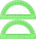 Unjoo Plastic Protractor Math Protractors 180 Degrees for Geometry Classroom Student School Office Supplies, 6 Inch, Pack of 2 (Green)