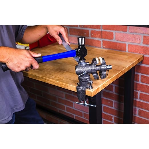 Toolsmith 2-1/2 inch Mini Jaw Portable Clamp-on Table Bench Third Hand Vise Swivels and Rotates 360°, 1-1/2 inch and 2-1/2 inch Jaws, Soft Jaw Covers, Jewelry, Hobby, Crafts, Clamp or Bolt-on - 240006