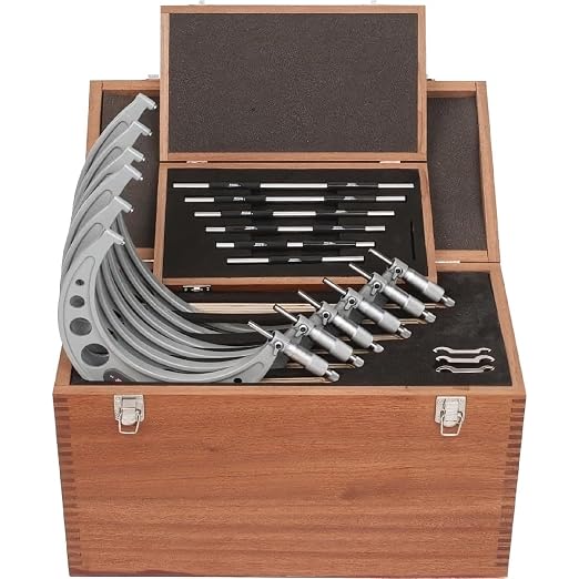 SPI 17-637-0 Calibrated Mechanical Outside Micrometers: 6 Piece Set, 6 to 12 inch Range