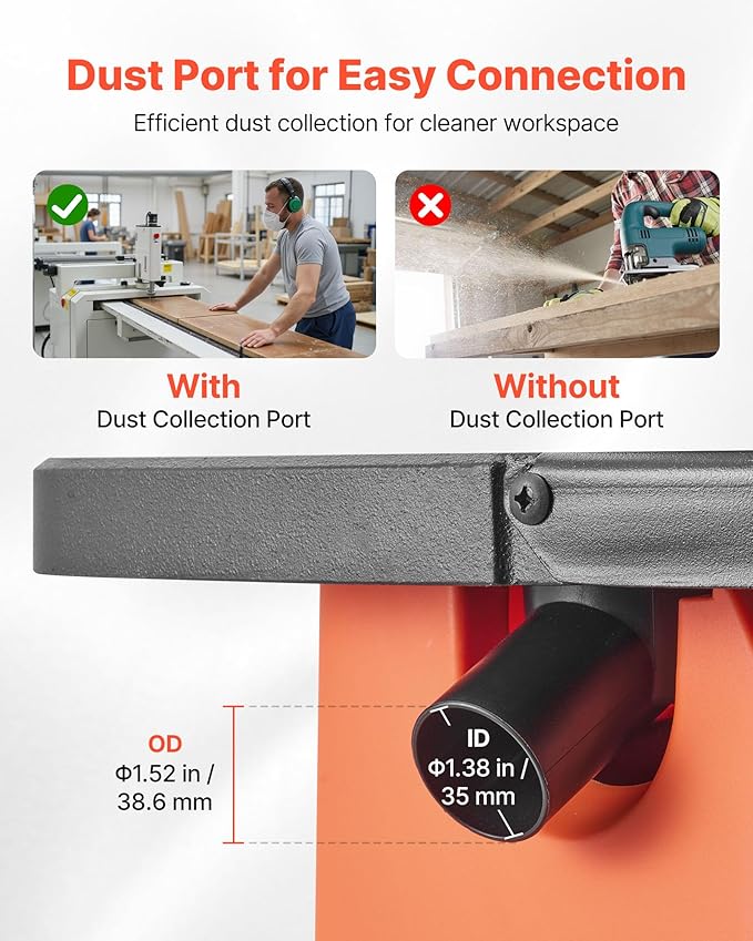 VEVOR Oscillating Belt and Spindle Sander, 2400RPM Benchtop Spindle Sander with 5/8" Stroke, 5 Sleeves (1/2" - 2") & 24" x 3.86" Sanding Belt for Woodworking, Furniture Finishing, DIY Projects