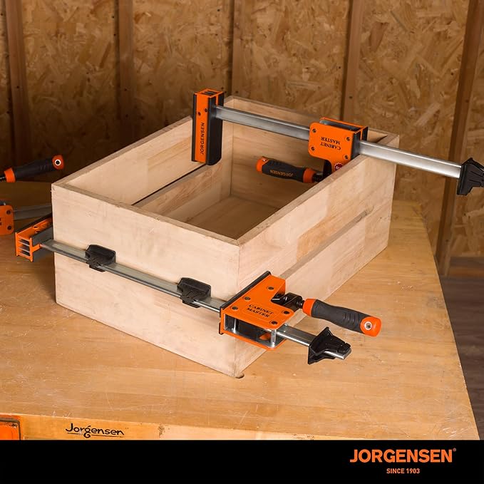 JORGENSEN 36-Inch Parallel Bar Clamp, Heavy-Duty Cabinet Master Clamp for Woodworking Glue-Up, 2200 lbs Force, Quick Release, Spreader Function, 2-Pack