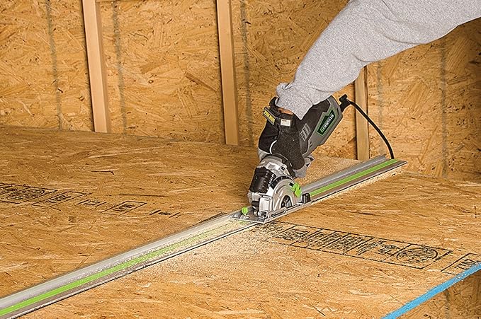 Genesis GPCS535CK 5.8 Amp 3 1/2” Control Grip Plunge Compact Circular Saw Kit with Laser, Miter Base, 3 Assorted Blades, Vacuum Adapter Hose, Rip Guide and Carrying Bag