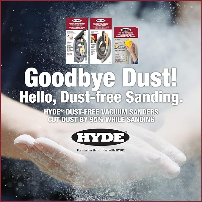Hyde Tools 09165 Dust-Free Drywall Vacuum Hand Sander with 6-Foot Hose,(Pack of 4)