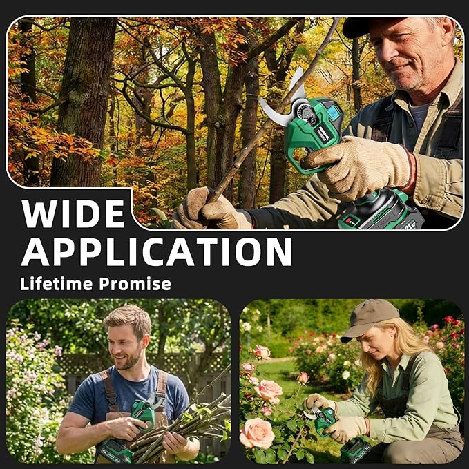 2.1“/54mm Electric Pruning Shears, Upgraded Cordless Electric Scissors, with Brushless Motor | Dual 2.0Ah Battery | Sk7 Blade | LCD Display for Heavy-Duty Garden, Orchard & Branch Cutter