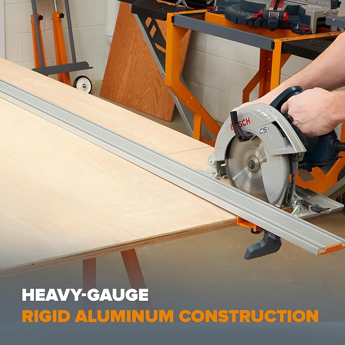 BORA NGX Clamp Edge Saw Guide 100 Inch - Circular Saw Track Guide Rail for Straight Cuts, Aluminum Skill Saw Guide with T-Track, Cutting Guide for Circular Saw 544100