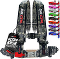 1pc 50 Cal Camo 4pt 4 Point Harness 3 inch straps, Racing Harness Seat Belt | Ultra Kush padding, Push Button quick release hardware. Universal Fit for UTV, RZR, race car