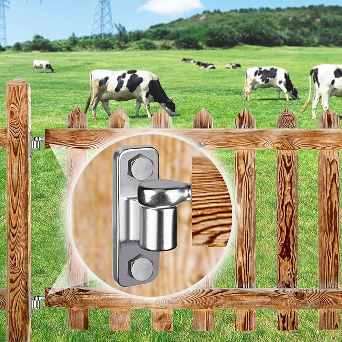 Insaga Cast 304 Stainless Steel Gate Hinges, 4pcs Wall Mount Gate Hinge for Fence Gate, One Piece Farm Gate Hardware for Chain Link Gate, Fit 5/8'' Pin Fence Post Hinge