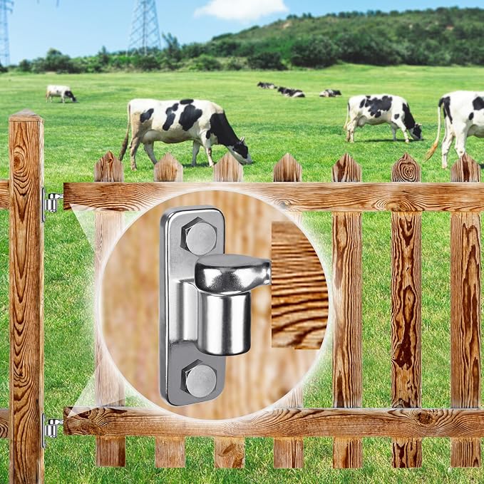 Insaga Heavy Duty Wall Mount Gate Hinge 2-Pack, 304 Stainless Steel One-Piece Cast Hinge for Farm Fence, Wood, Metal Gates, Chain Link Fence Post Hinges fits 5/8" Pin
