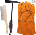 Hilitchi 3Pcs Welding Slag Removal Tool Set, Welding Chipping Hammer with Coil Spring Handle, Wire Brush Wire Scratch Brush for Cleaning Rust and Welding Protective Gloves
