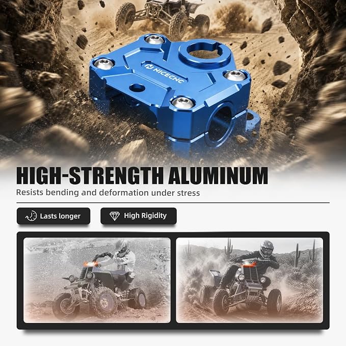 NICECNC Handlebar Clamp Compatible with Yamaha Banshee 350 YFZ350 1987-2006,Blue