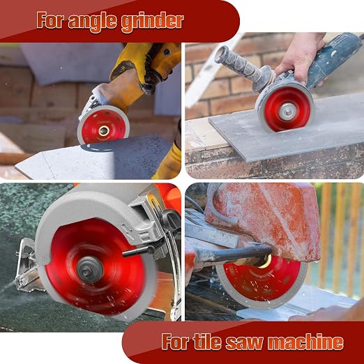 15 Pcs Diamond Saw Blade, 4.5 Inch Super Thin Tile Blade, Diamond Saw Blades for Angle Grinder, 4.5" Tile Blade for Smooth Cutting Marble Ceramics Porcelain Tiles(4.5 inch-15Pcs-Red)