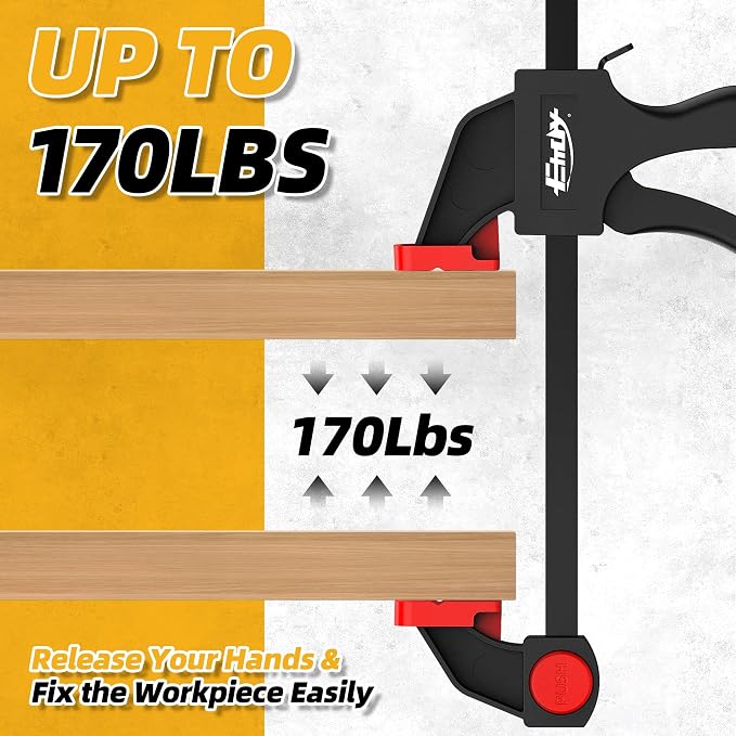 50" Bar Clamps for Woodworking 2-Pack, One-Handed Clamp/Spreader, Light-Duty Quick-Change F Clamp with 170 LBS Load Limit, Ideal for Woodworking/Carpentry/Home Improvement/DIY