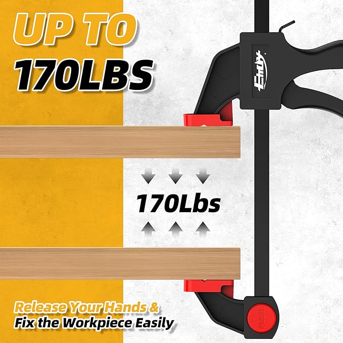 36" Bar Clamps for Woodworking 2-Pack, One-Handed Clamp/Spreader, Light-Duty Quick-Change F Clamp with 170 LBS Load Limit, Ideal for Woodworking/Carpentry/Home Improvement/DIY