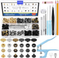 Glarks 90 Sets Leather Snap Fasteners Kit With Pliers, 12.5mm 6 Colors Buttons Press Studs, 8Pcs Setting Tools, Grease Pencils, Tweezers, Tape Measure for DIY Leather Craft