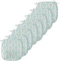 Lunarable Damask Blue Chair Seating Cushion Set of 8, Vintage Antique Pattern with Classic Victorian Motif, Anti-Slip Seat Padding for Kitchen & Patio, 16"x16", Eggshell Pale Cadet Blue