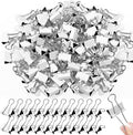 Jetec 300 Pcs 0.75in/19mm White Metal Material Binder Clips Bulk Medium Reusable Fold Back Binder Clips Paper Clamps Spring Steel Sturdy for Home Office School Supplies