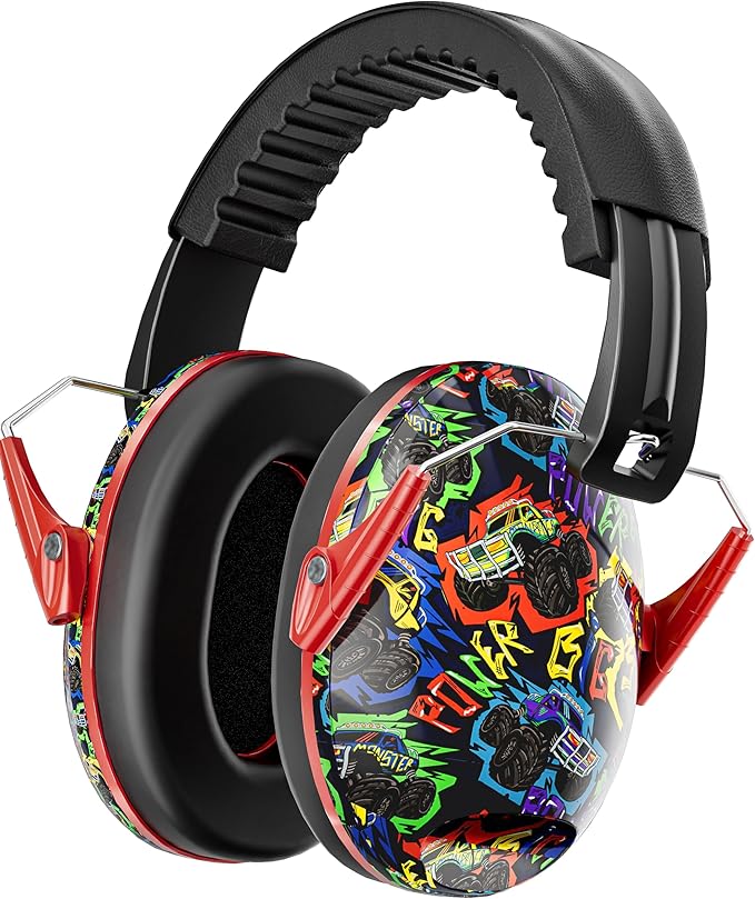 Dr.meter Kids Ear Protection for Monster Jam, 27.4dB Noise Cancelling Headphones for Kids Toddlers, Adjustable Ear Muffs for Adults Noise Reduction in Airplane, Fireworks, Concerts and Sports